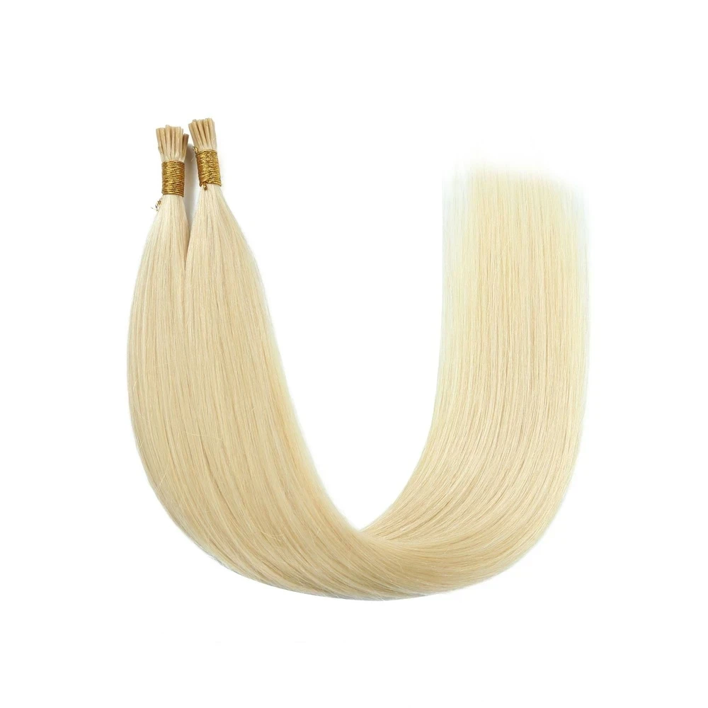 #613 Human Hair I-Tip Hair Extensions White Hair Keratin Bonded